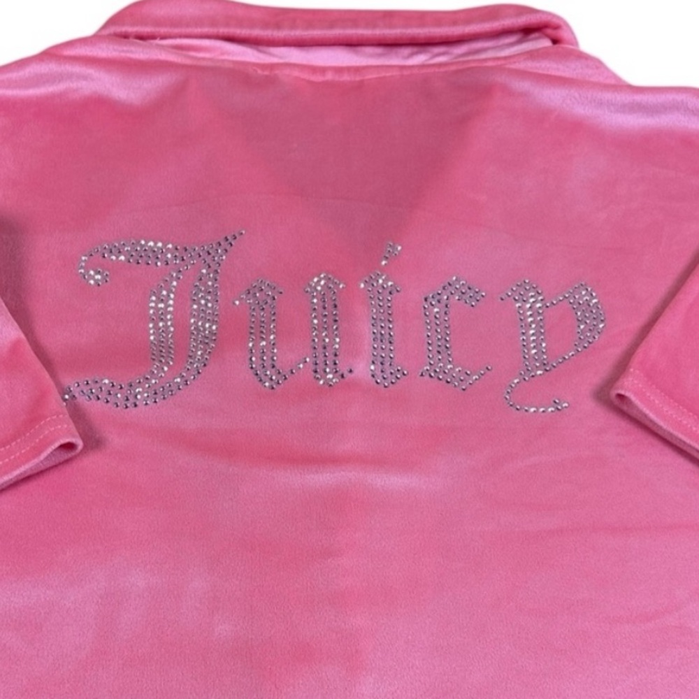 JUICY COUTURE Pink Velour Rhinestone Sleep Shirt Top XL‎